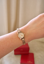 Vintage 9ct Gold Omega Ladies Watch, Mechanical Movement, Original Box