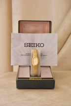 1980s/90s Near Mint Ladies Gold Dainty Seiko Watch in Box