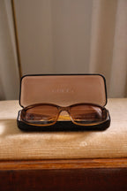Vintage Gucci Ladies Tortoise Shell Gradient Lens Eyewear Sunglasses with Case