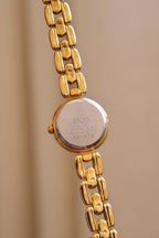 Rare 90s Ladies Gold Seiko Tisse Oval Black Dial Quartz Working