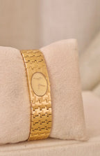 Vintage 1990s Christian Dior Paris Gold Tone Bracelet Watch Swiss Made Quartz Minimal Oval Dial Working