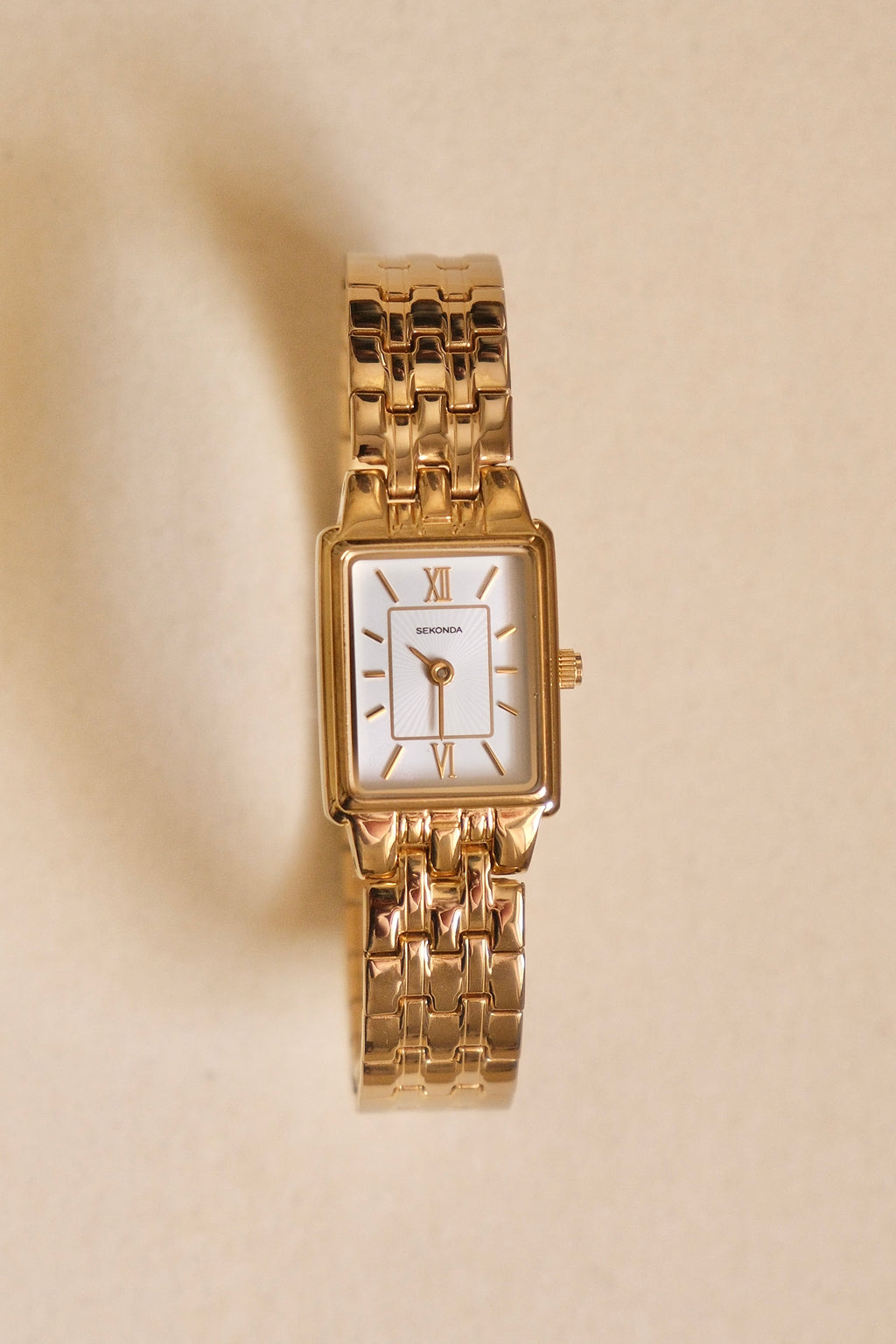 Vintage Ladies Rectangle Tank Style Gold Sekonda Watch Working