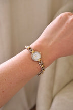 Sweet Vintage Ladies Accurist Two Tone Heart Watch Working