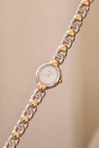 Sweet Vintage Ladies Accurist Two Tone Heart Watch Working