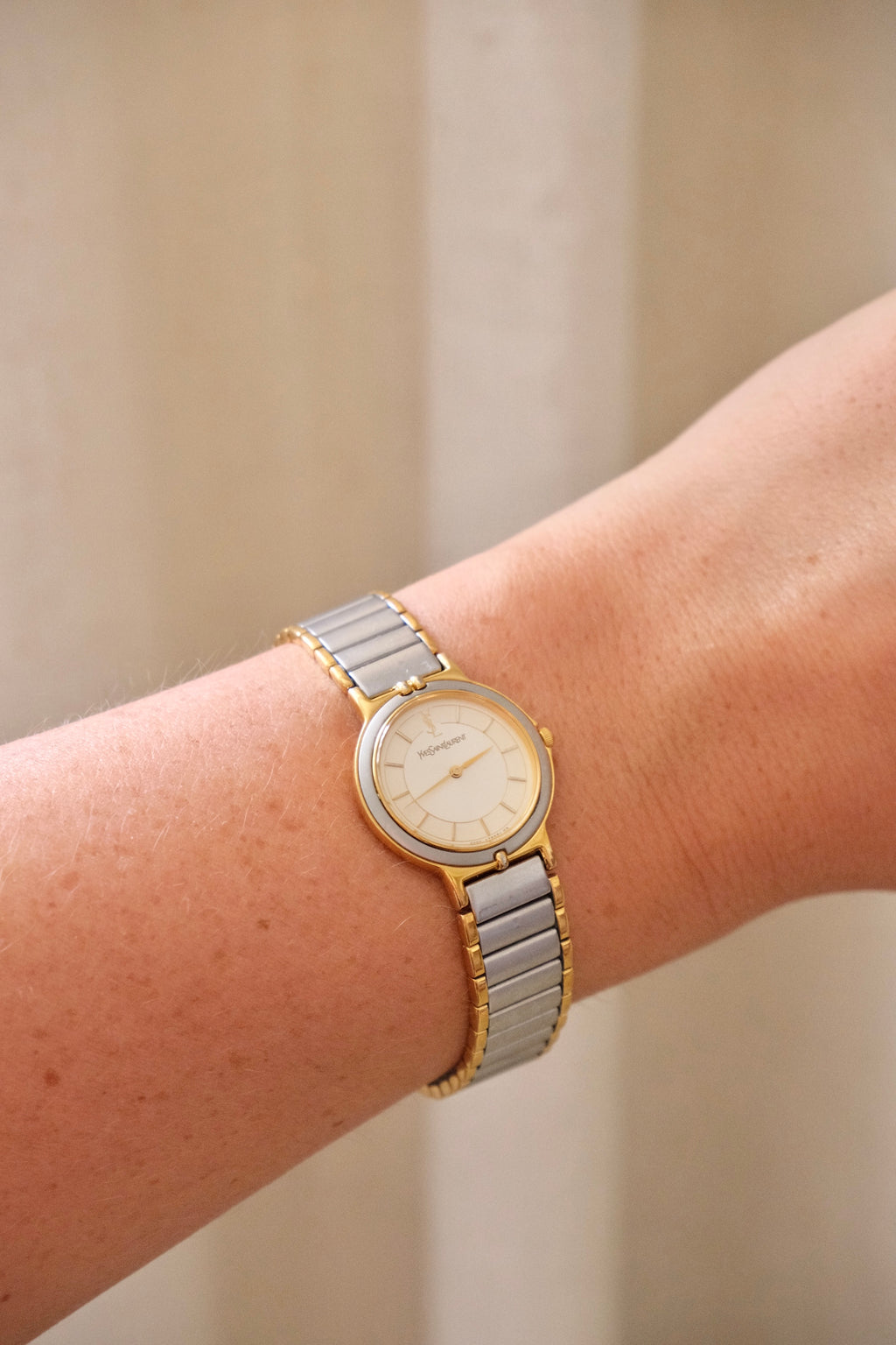 Vintage 90s Yves Saint Laurent Ladies' Quartz Watch - Silver-Tone Bracelet