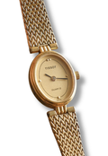 80s Vintage Ladies Gold Oval and Petite Tissot Watch Quartz Working