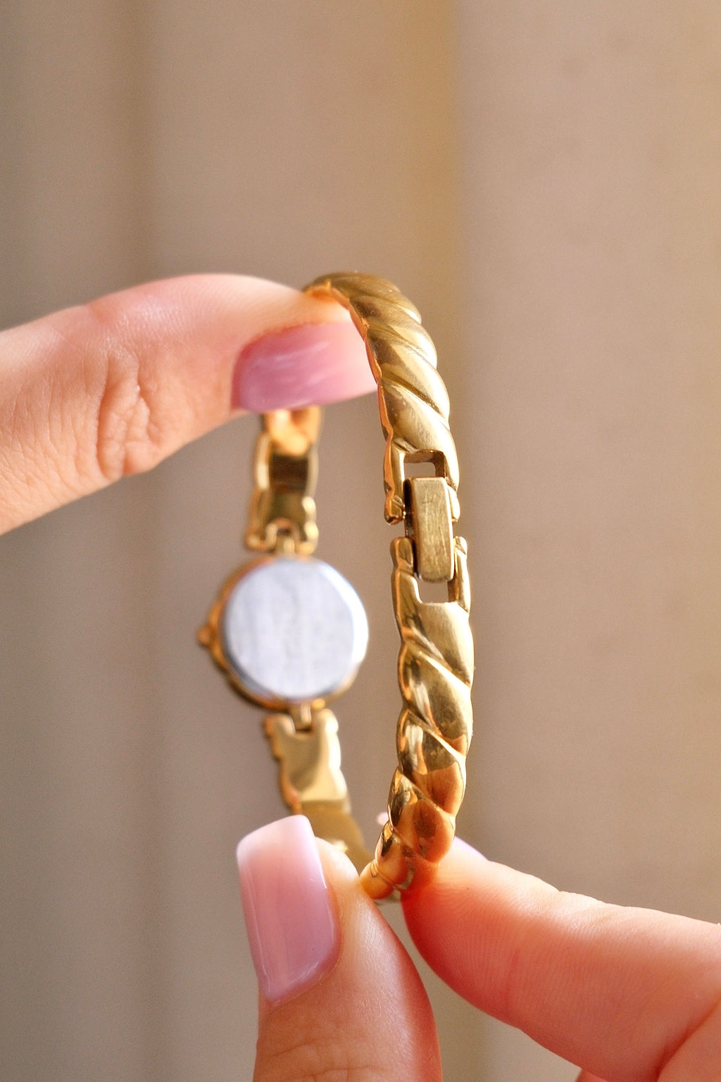 Rare 90s Petite Seiko Tisse Gold Ladies Bangle Watch