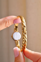 Rare 90s Petite Seiko Tisse Gold Ladies Bangle Watch