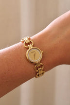 1990s Vintage Ladies 18k Gold Plated Raymond Weil Crystal Accent Dial Watch Working