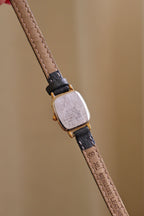 Vintage Ladies Gold Tank Seiko Watch with Leather Strap in Box