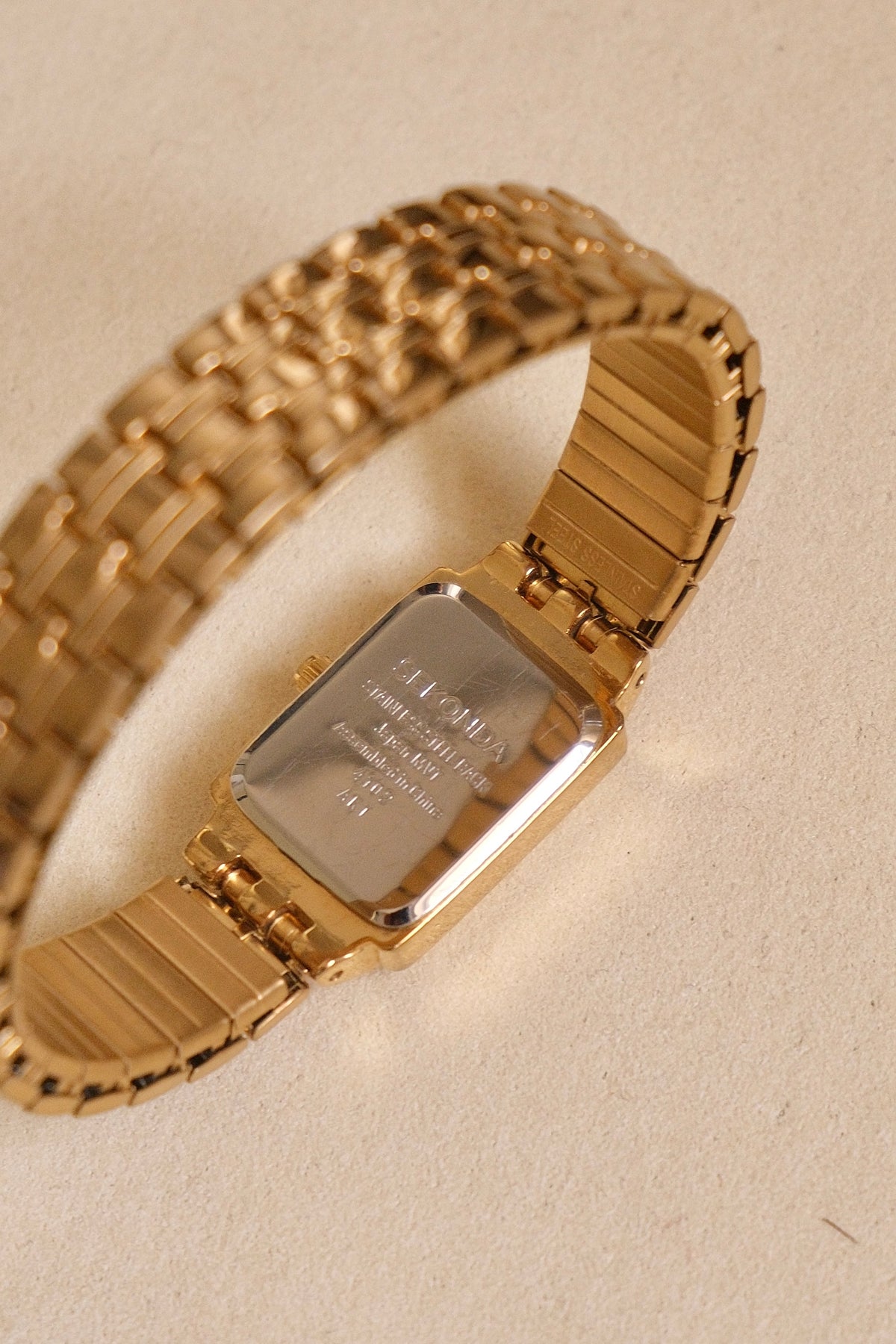 Vintage Ladies Rectangle Tank Style Gold Sekonda Watch Working