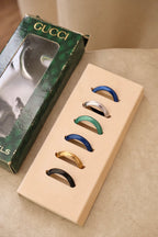 Set of 6 Metallic 80s/90s Gucci Bezels in Box