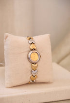 Rare Vintage Seiko Alba Heart Bracelet  Gold and Silver Two Tone Ladies Watch Working