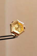 Rare 1970s Vintage Seiko Gold Mechanical Ring Watch Adjustbale Size Geometric Design