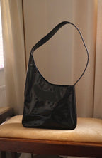 1980s Prada Dark Green Patent Leather Asim Shoulder Bag