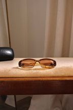 Vintage Gucci Ladies Tortoise Shell Gradient Lens Eyewear Sunglasses with Case