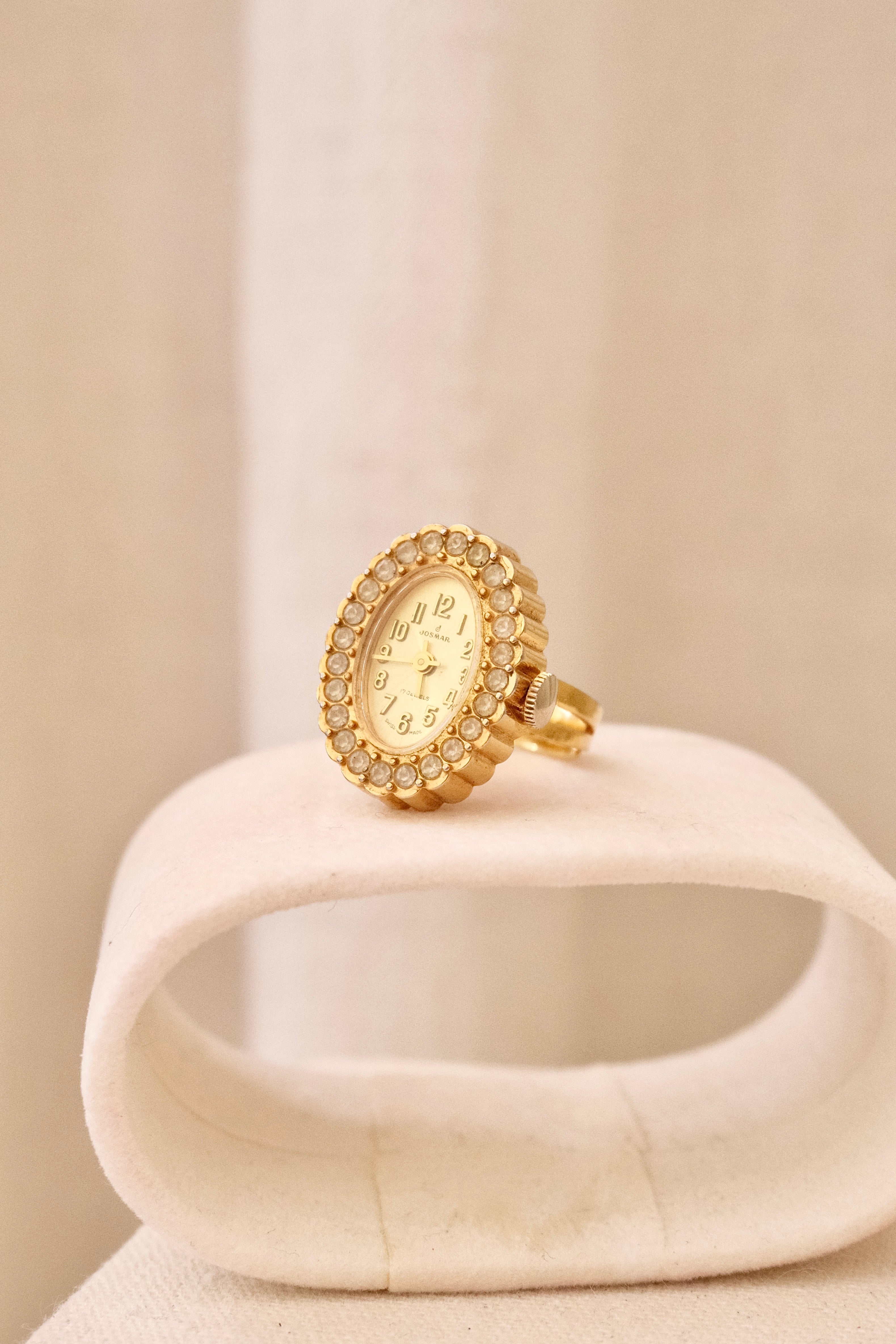Vintage Gold Josmar Ring Watch Manual Wind Swiss Made