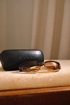 Vintage Gucci Ladies Tortoise Shell Gradient Lens Eyewear Sunglasses with Case