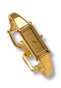 Vintage 90s Ladies Gold Champagne Dial 1500L Horsebit Gucci Watch Working