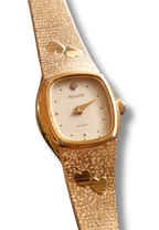 Sweet Ladies Vintage Gold Accursit Heart Watch Quartz Working