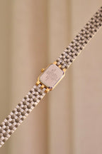 Vintage 1980s Gold  Accurist Ladies Tank Watch  Japanese Movement Diamond Accent Housed in Original Box