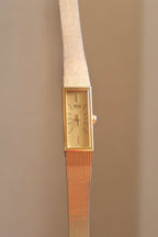 90s Seiko Tank Slim Gold Ladies Watch Auto Quartz