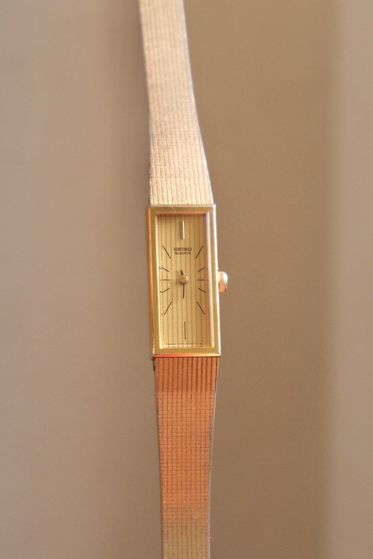 90s Seiko Tank Slim Gold Ladies Watch Auto Quartz