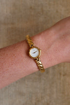 Rare 90s Petite Seiko Tisse Gold Ladies Bangle Watch