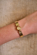 Rare & Petite Vintage 1990s Gold-Plated Ladies' Seiko Quartz Watch With Semi Bangle
