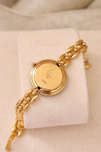 90s Vintage Gucci Gold Plated Rice Link Bezel Watch Working