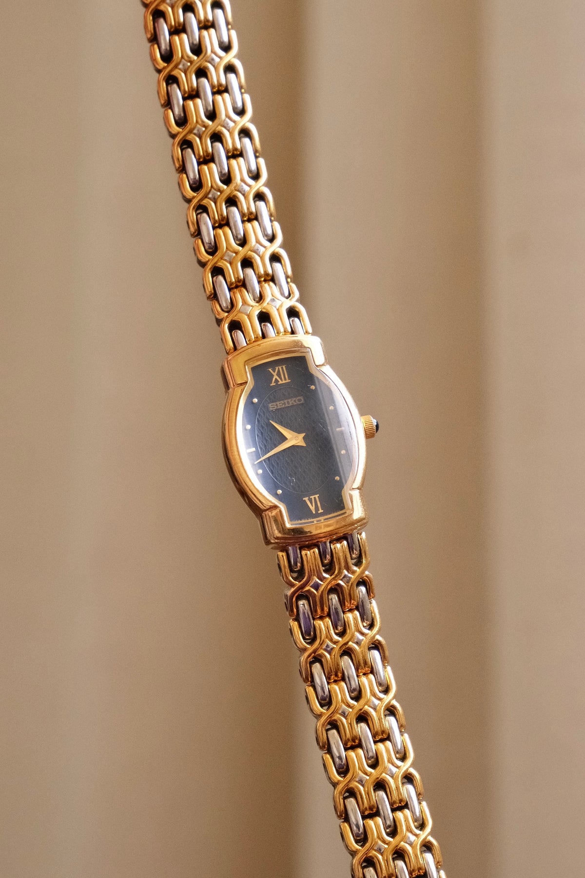 Rare Vintage 90s Seiko Two Tone Bracelet Strap Watch Working