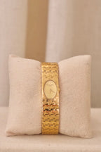 Vintage 1990s Christian Dior Paris Gold Tone Bracelet Watch Swiss Made Quartz Minimal Oval Dial Working