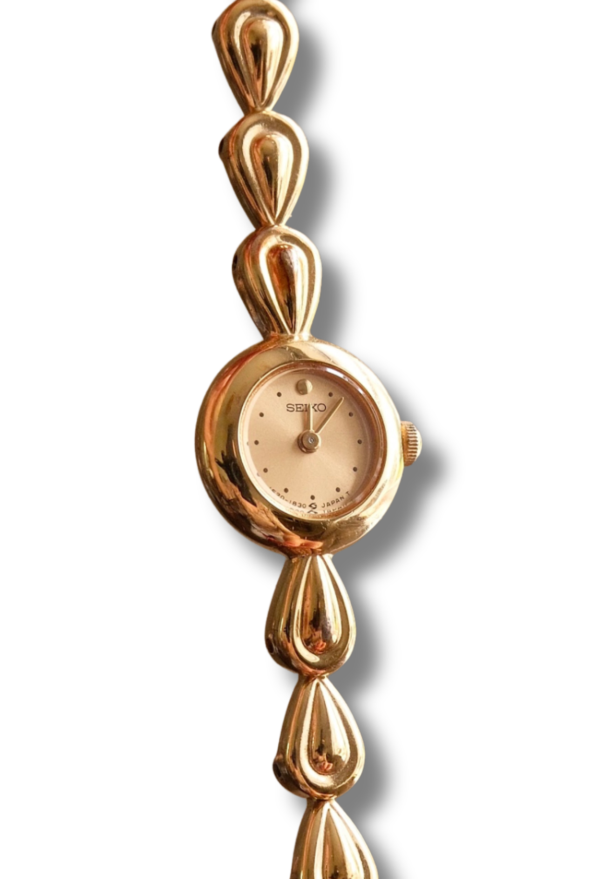 Rare Vintage Petite Tiny Gold Tear Drop Bracelet Seiko Watch