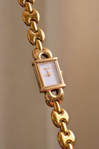 RARE FULL SET Vintage 1995 Gucci 1800L Watch Gold Plated Horsebit Bracelet Leather Straps, Quartz