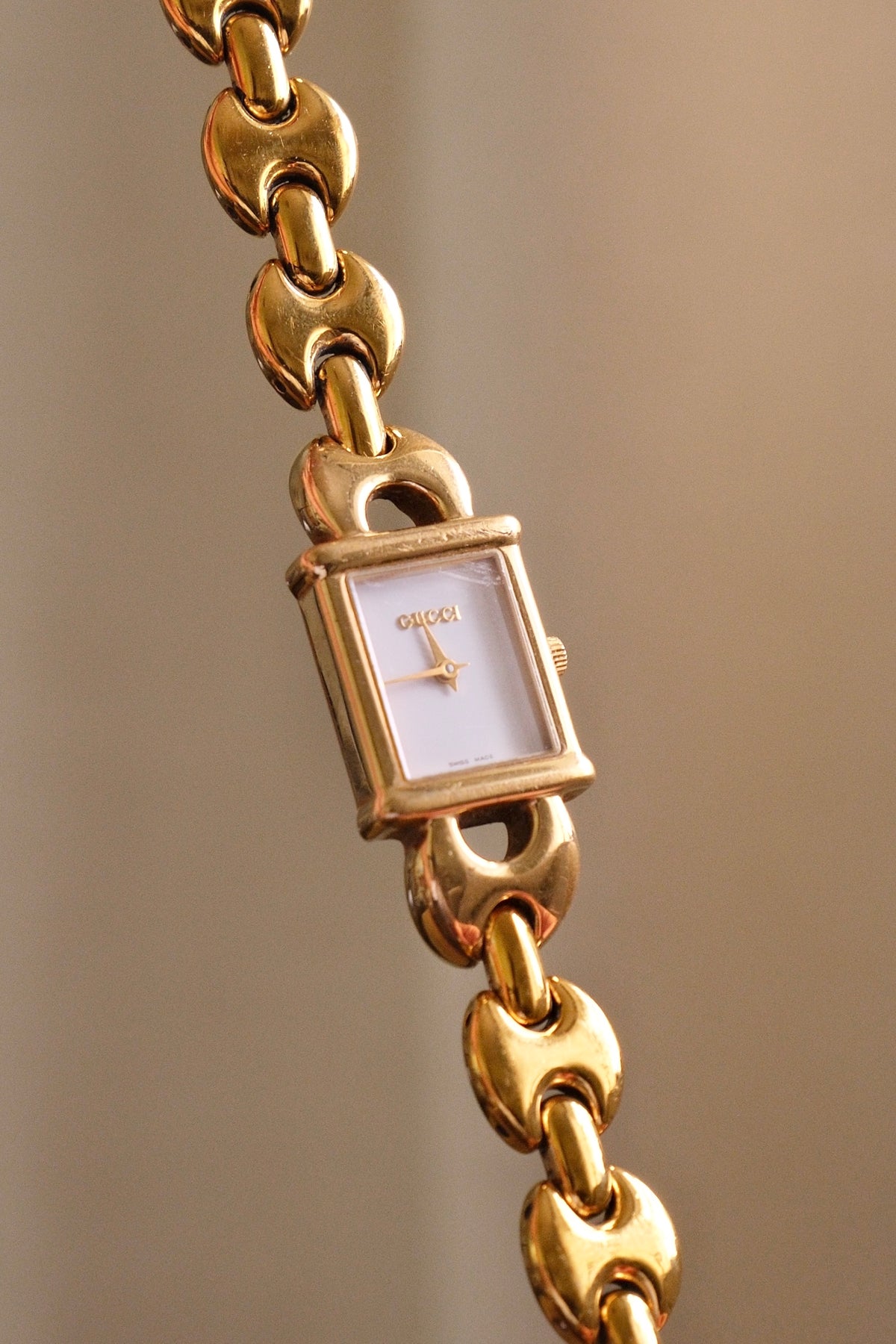 RARE FULL SET Vintage 1995 Gucci 1800L Watch Gold Plated Horsebit Bracelet Leather Straps, Quartz