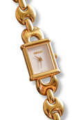 Vintage Gucci 1800L Watch Gold Plated Marina Link Bracelet Working