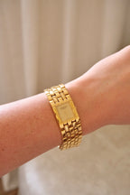 Vintage  18k Gold Plated Ladies Raymond Weil Tank Watch with Box & Papers