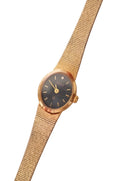 Vintage ladies black dial Accurist gold watch working