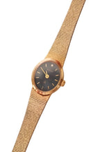 Vintage ladies black dial Accurist gold watch working
