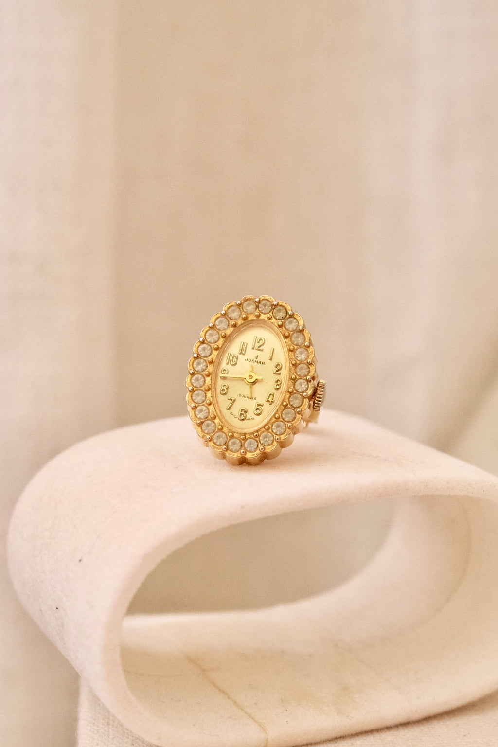Vintage Gold Josmar Ring Watch Manual Wind Swiss Made