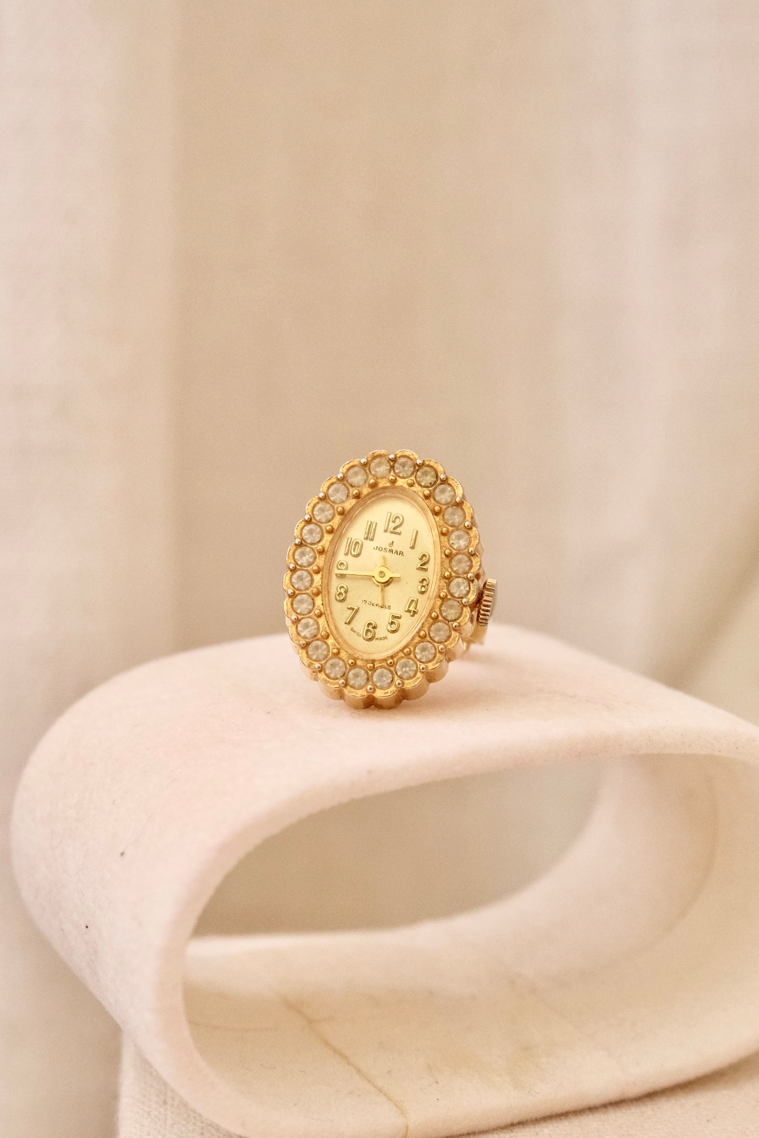 Vintage Gold Josmar Ring Watch Manual Wind Swiss Made