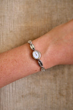 Ultra Rare & Petite Ladies Seiko Oval Dial Watch with Sapphire Gemstone Accents