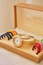 RARE Vintage Gucci Interchangeable Bezel Watch FULL BEZEL set with Box