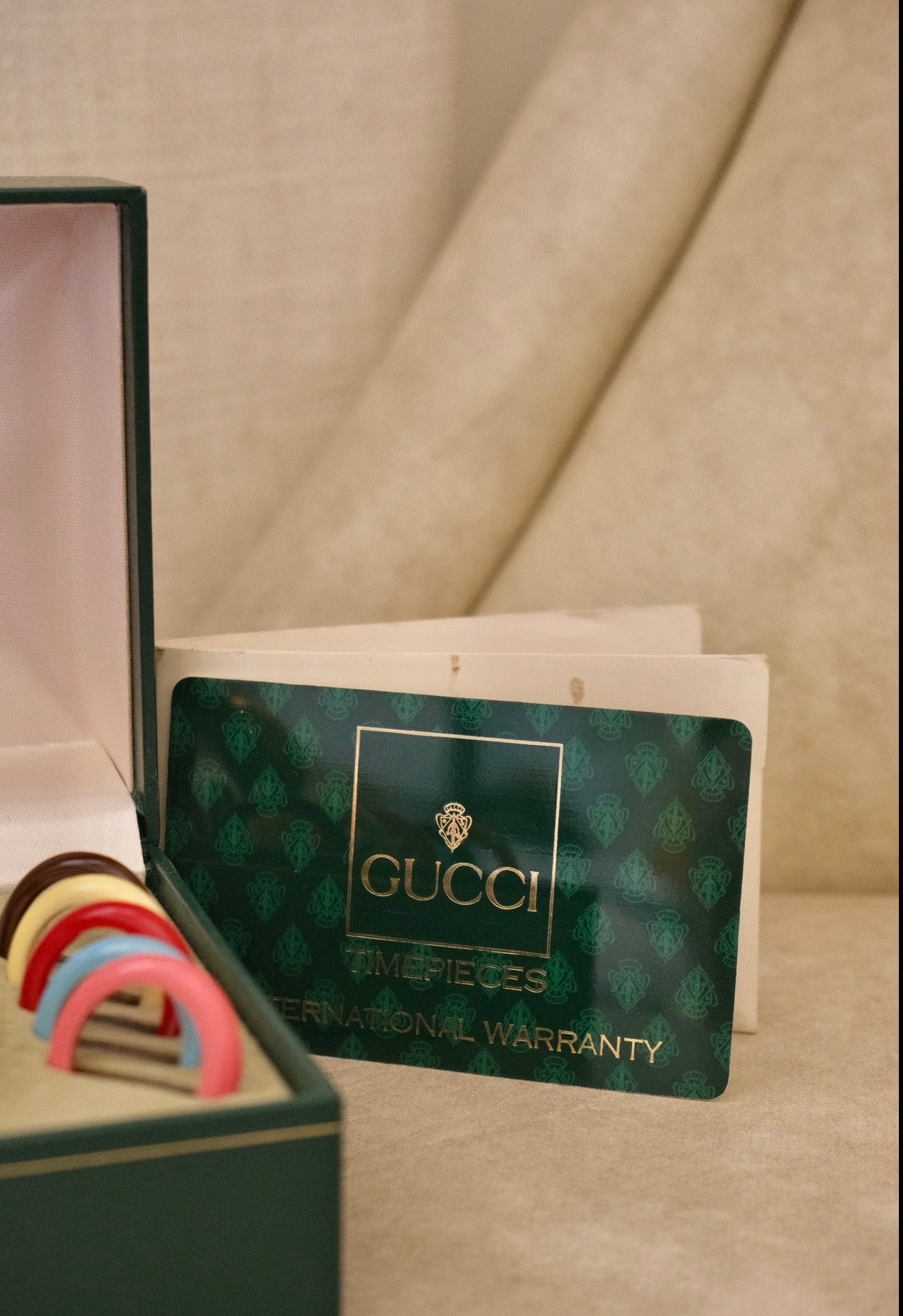 Vintage 1990 Gucci 11/12.2 Interchangeable Bezel Watch Gold Plated Swiss Ladies Watch Original Box