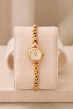 Vintage Seiko Gold Plated Quartz Watch - Rubies, Twisted Chain Bracelet