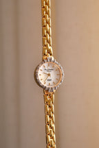 Rare Vintage 80s Marcel Drucker Oval Diamond Gold Cocktail Watch with Box & Papers