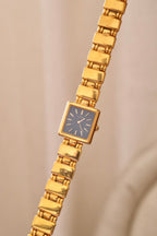 Vintage Women’s Blue Dial Sqaure Face Gold Seiko Watch Working