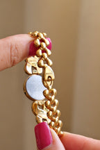 Vintage Ladies Gold Seiko Quartz Watch Featuring a Striking Chunky Intertwined Link Bracelet