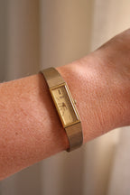 90s Seiko Tank Slim Gold Ladies Watch Auto Quartz