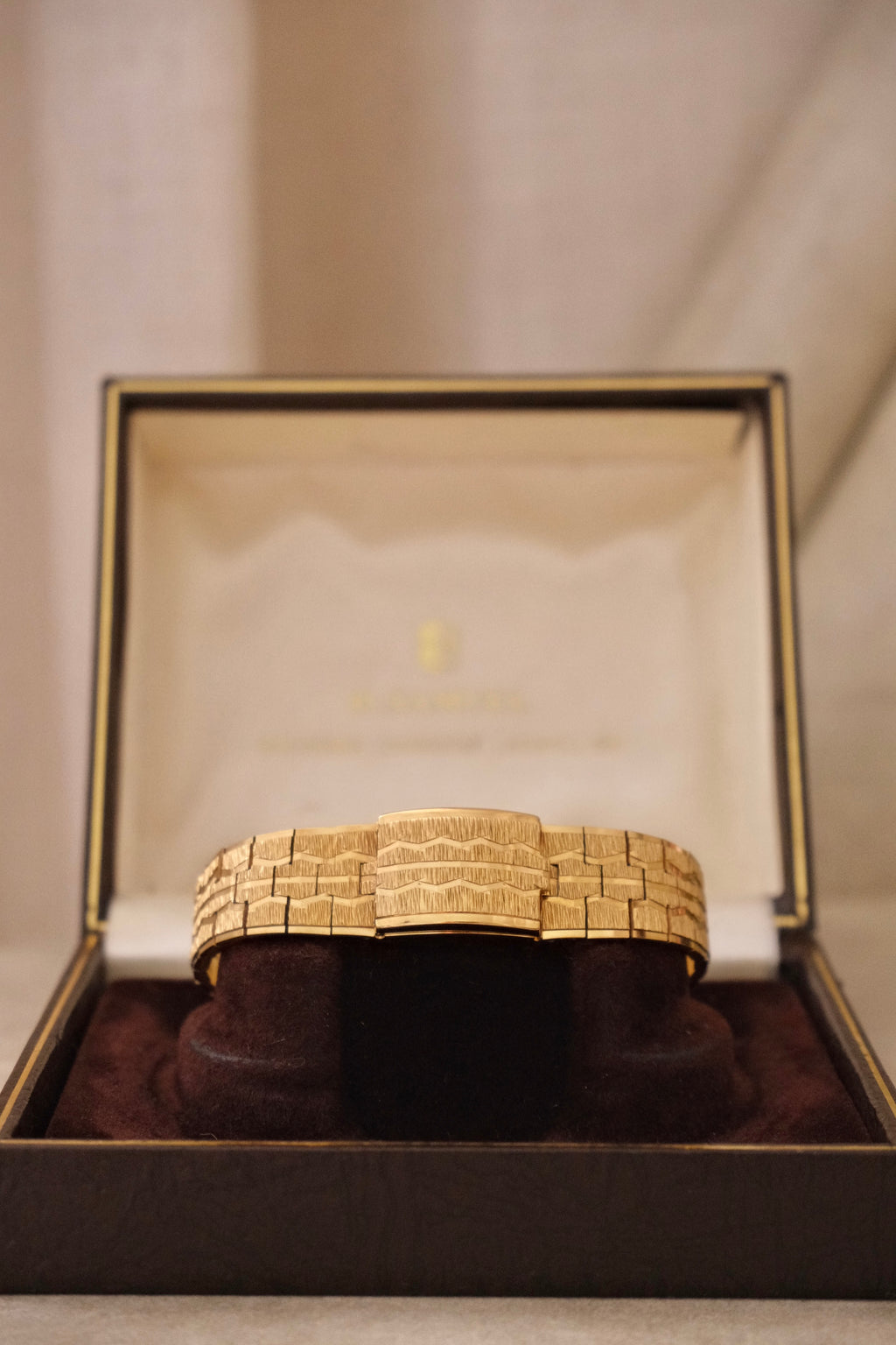 Vintage H. Samuel Hidden Watch Bracelet | Ladies Secret Watch | Gold Tone Jewelry Watch | Original Box | 1970s Working